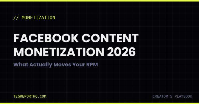 Facebook Content Monetization 2026: What Moves RPM | TegReportHQ